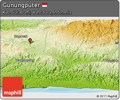 Physical Panoramic Map of Gunungputer