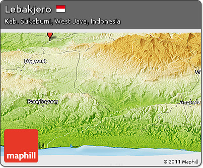 Physical Panoramic Map of Lebakjero
