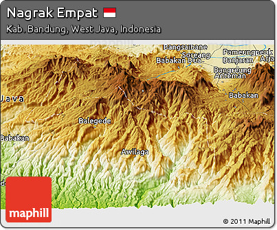 Physical Panoramic Map of Nagrak Empat