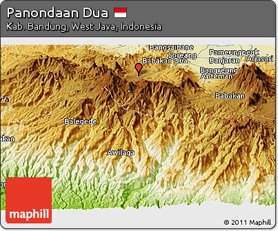 Physical Panoramic Map of Panondaan Dua