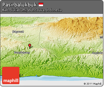 Physical Panoramic Map of Pasirbalukbuk