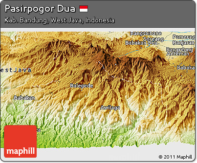 Physical Panoramic Map of Pasirpogor Dua