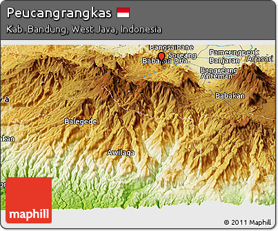 Physical Panoramic Map of Peucangrangkas