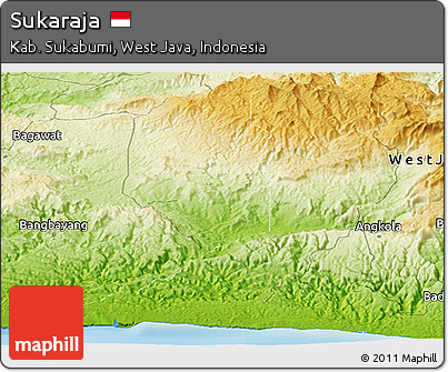 Physical Panoramic Map of Sukaraja