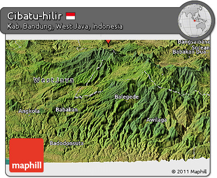 Satellite Panoramic Map of Cibatu-hilir
