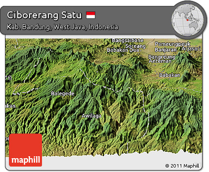Satellite Panoramic Map of Ciborerang Satu