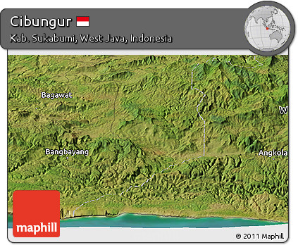 Satellite Panoramic Map of Cibungur