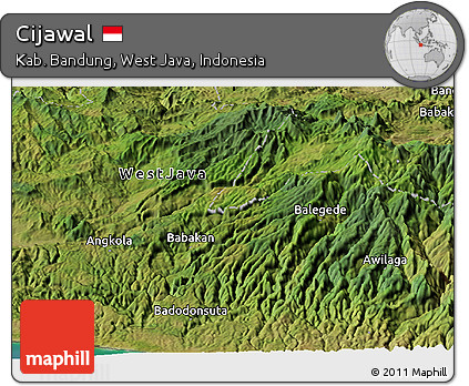 Satellite Panoramic Map of Cijawal