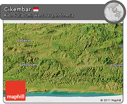 Satellite Panoramic Map of Cikembar