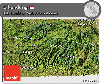 Satellite Panoramic Map of Cikendung