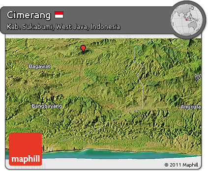 Satellite Panoramic Map of Cimerang