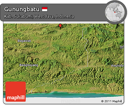 Satellite Panoramic Map of Gunungbatu