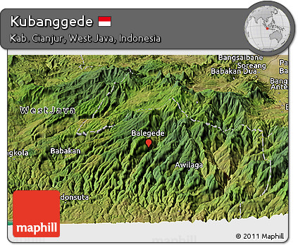 Satellite Panoramic Map of Kubanggede