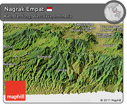 Satellite Panoramic Map of Nagrak Empat