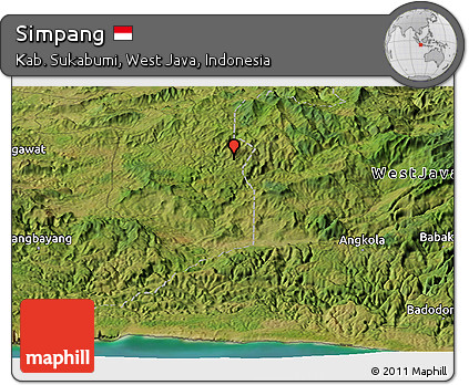 Satellite Panoramic Map of Simpang