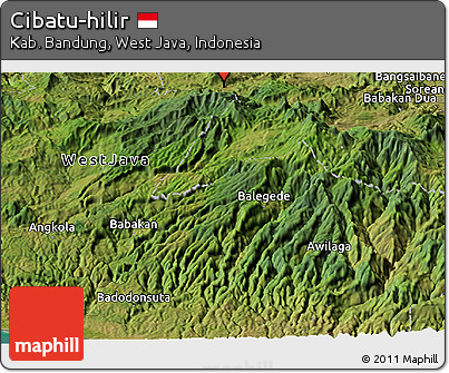 Satellite Panoramic Map of Cibatu-hilir