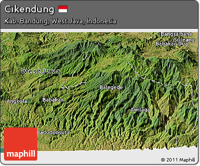 Satellite Panoramic Map of Cikendung