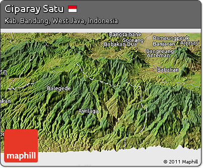 Satellite Panoramic Map of Ciparay Satu