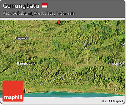 Satellite Panoramic Map of Gunungbatu