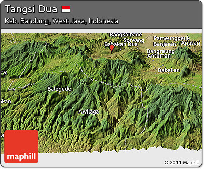 Satellite Panoramic Map of Tangsi Dua