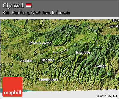 Satellite Panoramic Map of Cijawal