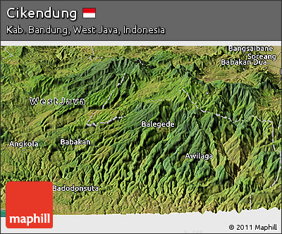 Satellite Panoramic Map of Cikendung