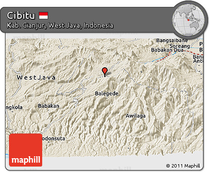 Shaded Relief Panoramic Map of Cibitu