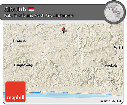 Shaded Relief Panoramic Map of Cibuluh