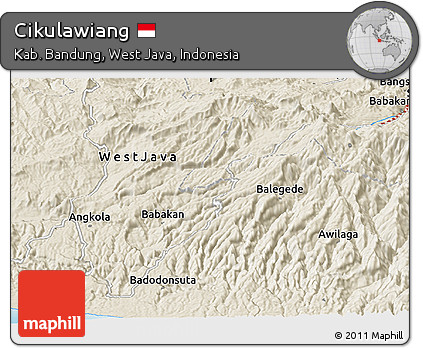 Shaded Relief Panoramic Map of Cikulawiang