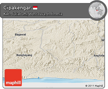 Shaded Relief Panoramic Map of Cipakengar