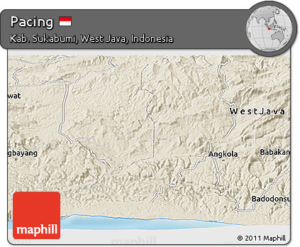 Shaded Relief Panoramic Map of Pacing