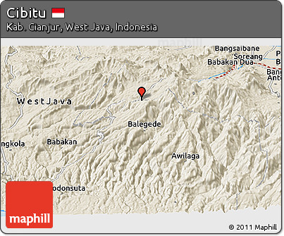 Shaded Relief Panoramic Map of Cibitu