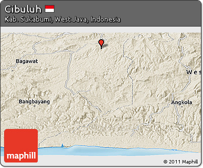 Shaded Relief Panoramic Map of Cibuluh