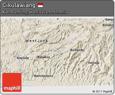 Shaded Relief Panoramic Map of Cikulawiang