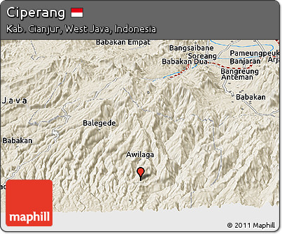 Shaded Relief Panoramic Map of Ciperang