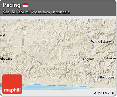 Shaded Relief Panoramic Map of Pacing