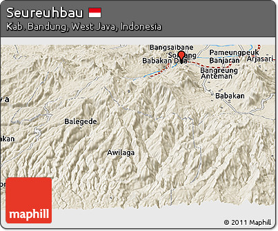 Shaded Relief Panoramic Map of Seureuhbau