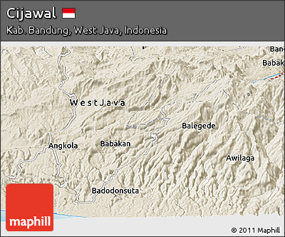 Shaded Relief Panoramic Map of Cijawal