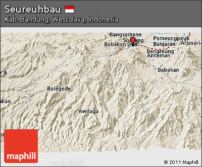 Shaded Relief Panoramic Map of Seureuhbau