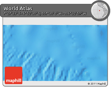 Shaded Relief 3D Map of the Area around 7° 10' 2" S, 107° 1' 30" W