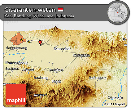 Physical 3D Map of Cisaranten-wetan
