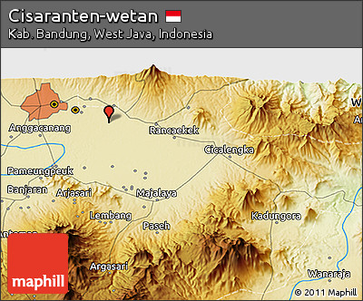 Physical 3D Map of Cisaranten-wetan