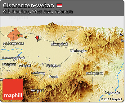 Physical 3D Map of Cisaranten-wetan