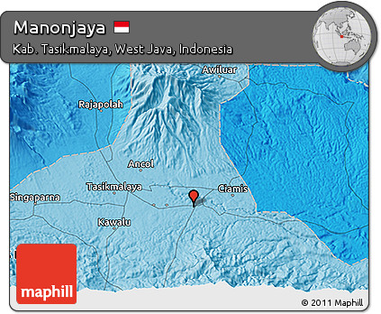 Political 3D Map of Manonjaya