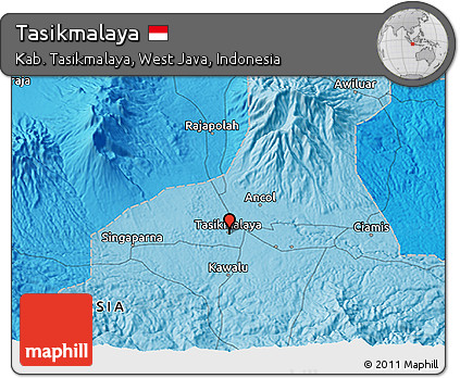 Political 3D Map of Tasikmalaya