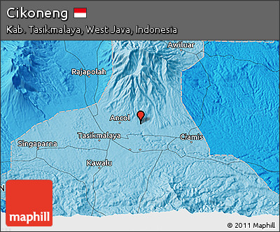 Political 3D Map of Cikoneng