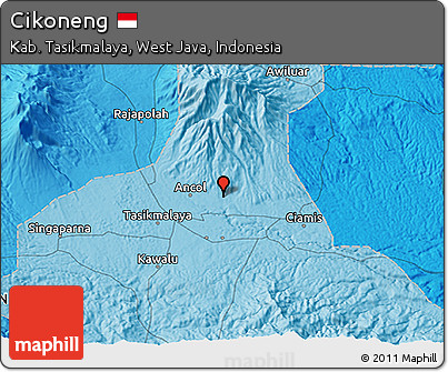 Political 3D Map of Cikoneng