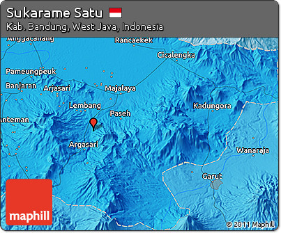 Political 3D Map of Sukarame Satu