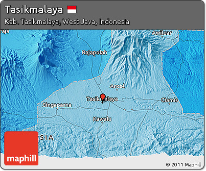 Political 3D Map of Tasikmalaya