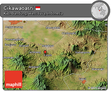 Satellite 3D Map of Cikawaoasri